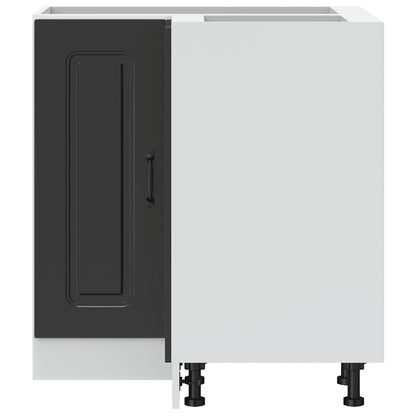 Kuchyňská Rohová Skříňka "Kalmar" Černý Kompozitní Dřevo Černá