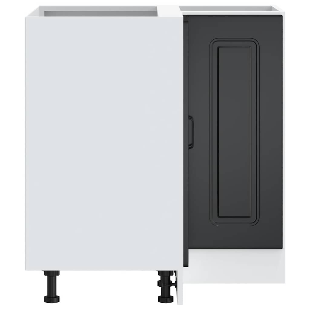 Kuchyňská Rohová Skříňka "Kalmar" Černý Kompozitní Dřevo Černá