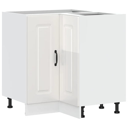 Kuchyňská Rohová Skříňka "Kalmar" Lesk Bílá Kompozitní Bílá S Vysokým Leskem