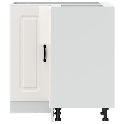 Kuchyňská Rohová Skříňka "Kalmar" Lesk Bílá Kompozitní Bílá S Vysokým Leskem