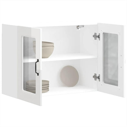 Kuchyňská Nástěnná Skříňka Se Skleněnými Dvířky Kalmar Kompozit Bílá S Vysokým Leskem