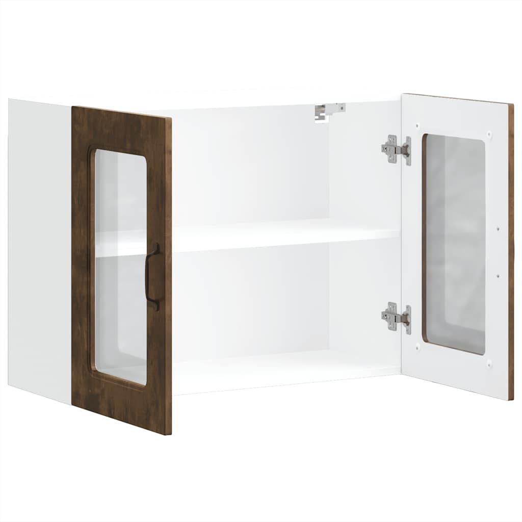 Kuchyňská Nástěnná Skříňka Se Skleněnými Dvířky "Kalmar" Kouřový Dub