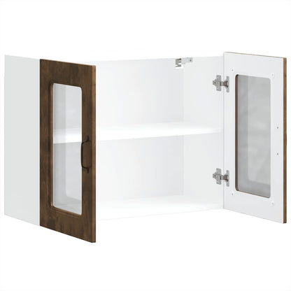 Kuchyňská Nástěnná Skříňka Se Skleněnými Dvířky "Kalmar" Kouřový Dub