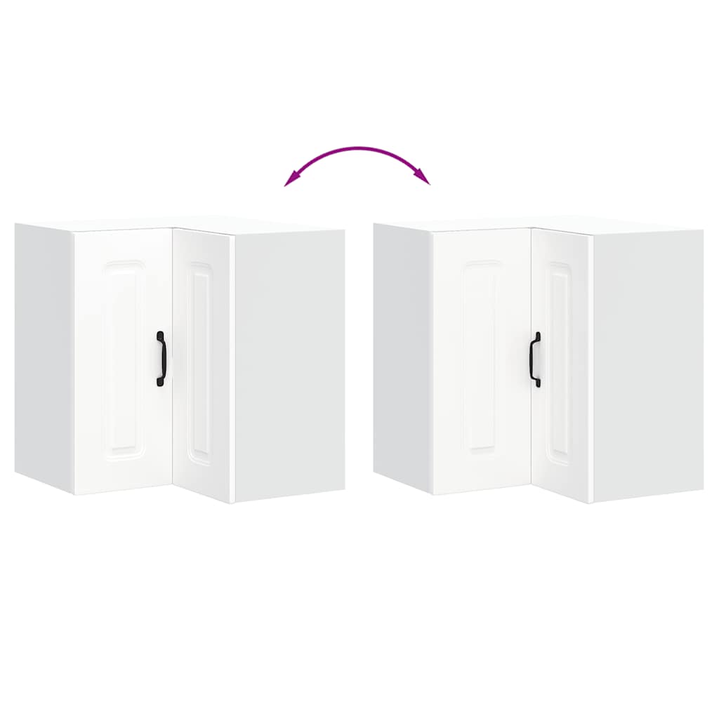 Kuchyňská Nástěnná Rohová Skříňka "Kalmar" Bílý Kompozitní Bílá