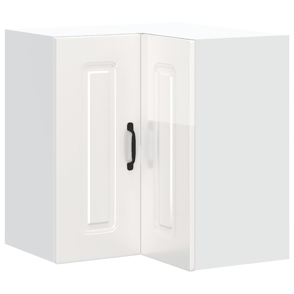 Kuchyňská Nástěnná Rohová Skříňka &quot;Kalmar&quot; Lesk Bílá Kompozitní Bílá S Vysokým Leskem