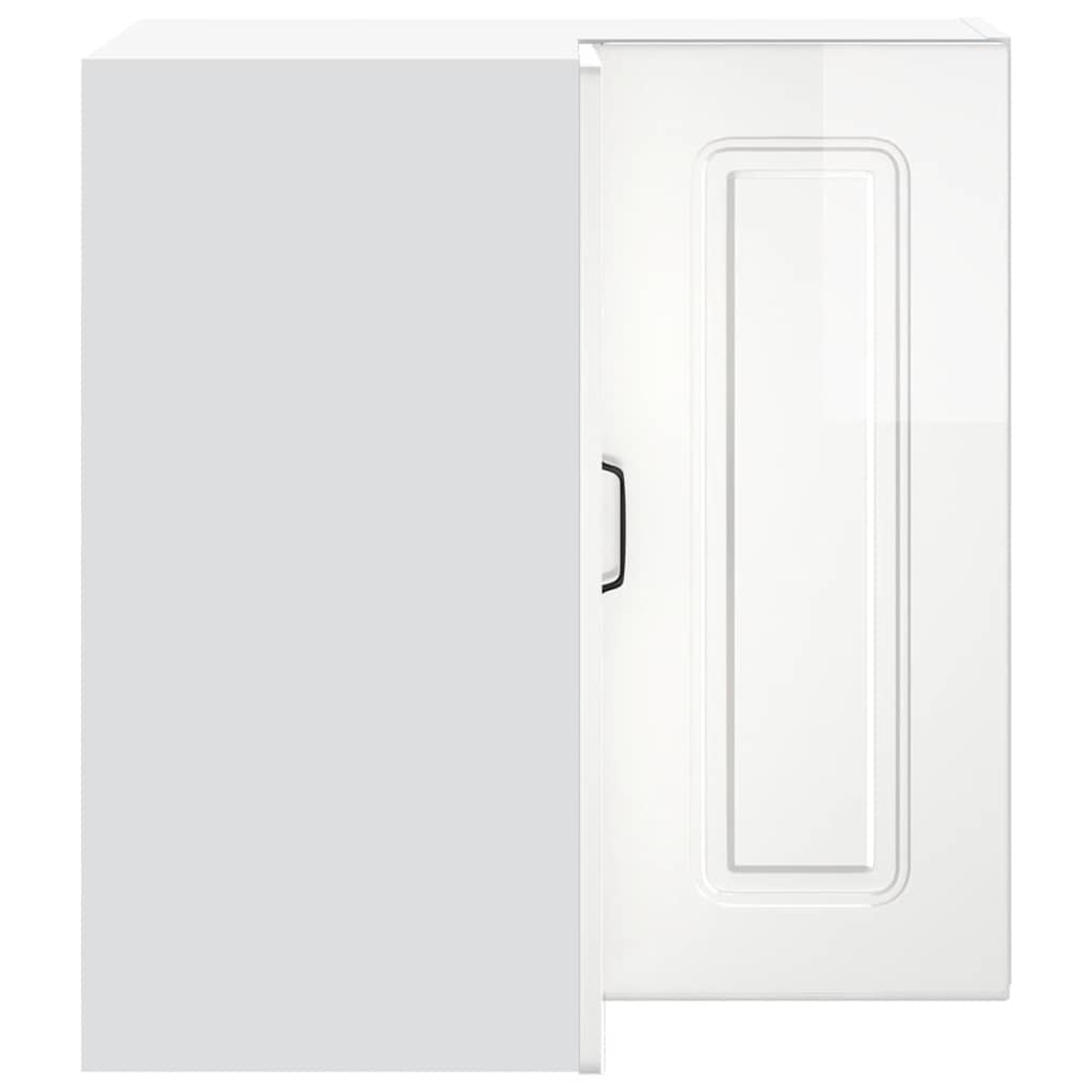 Kuchyňská Nástěnná Rohová Skříňka &quot;Kalmar&quot; Lesk Bílá Kompozitní Bílá S Vysokým Leskem