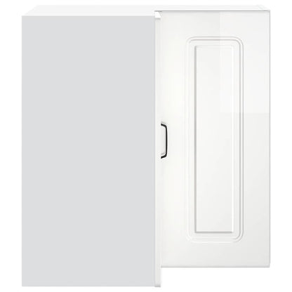 Kuchyňská Nástěnná Rohová Skříňka &quot;Kalmar&quot; Lesk Bílá Kompozitní Bílá S Vysokým Leskem