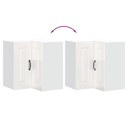 Kuchyňská Nástěnná Rohová Skříňka &quot;Kalmar&quot; Lesk Bílá Kompozitní Bílá S Vysokým Leskem