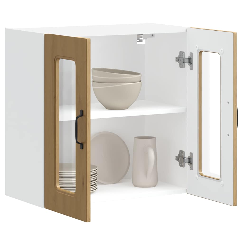 Kuchyňská Nástěnná Skříňka Se Skleněnými Dvířky Kalmar Kompozit Dub Artisan