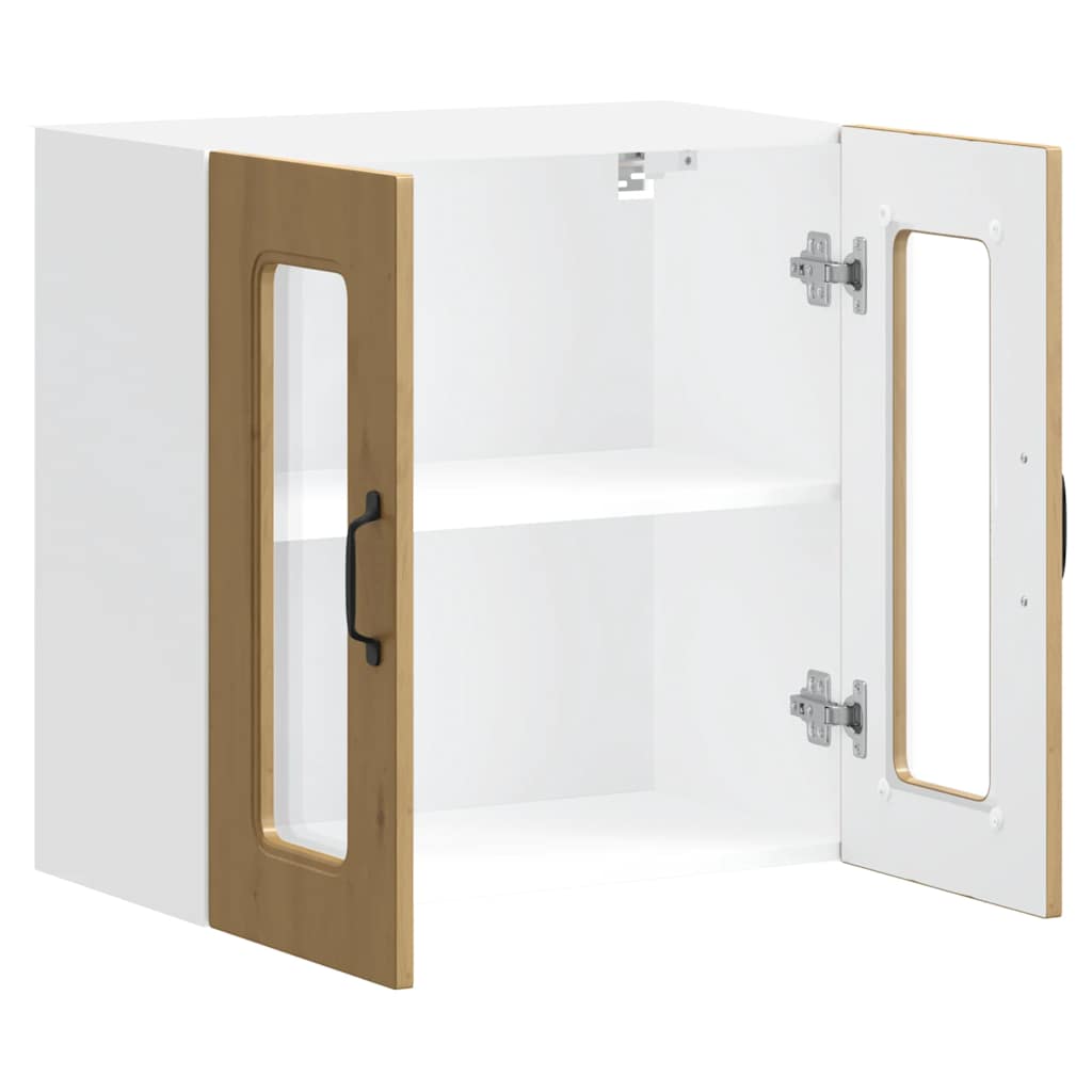 Kuchyňská Nástěnná Skříňka Se Skleněnými Dvířky Kalmar Kompozit Dub Artisan