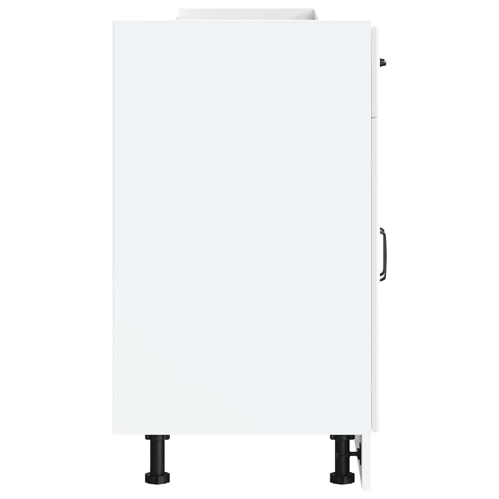 Kuchyňská Spodní Skříňka "Lucca" Bílý Lesk Kompozitní Dřevo Bílá S Vysokým Leskem