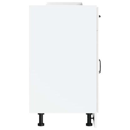 Kuchyňská Spodní Skříňka "Lucca" Bílý Lesk Kompozitní Dřevo Bílá S Vysokým Leskem