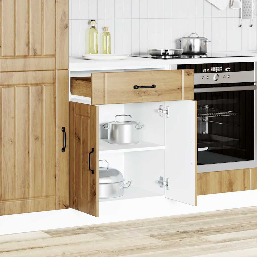Kuchyňská Spodní Skříňka "Lucca" Artisan Oak Kompozitní Dřevo Dub Artisan