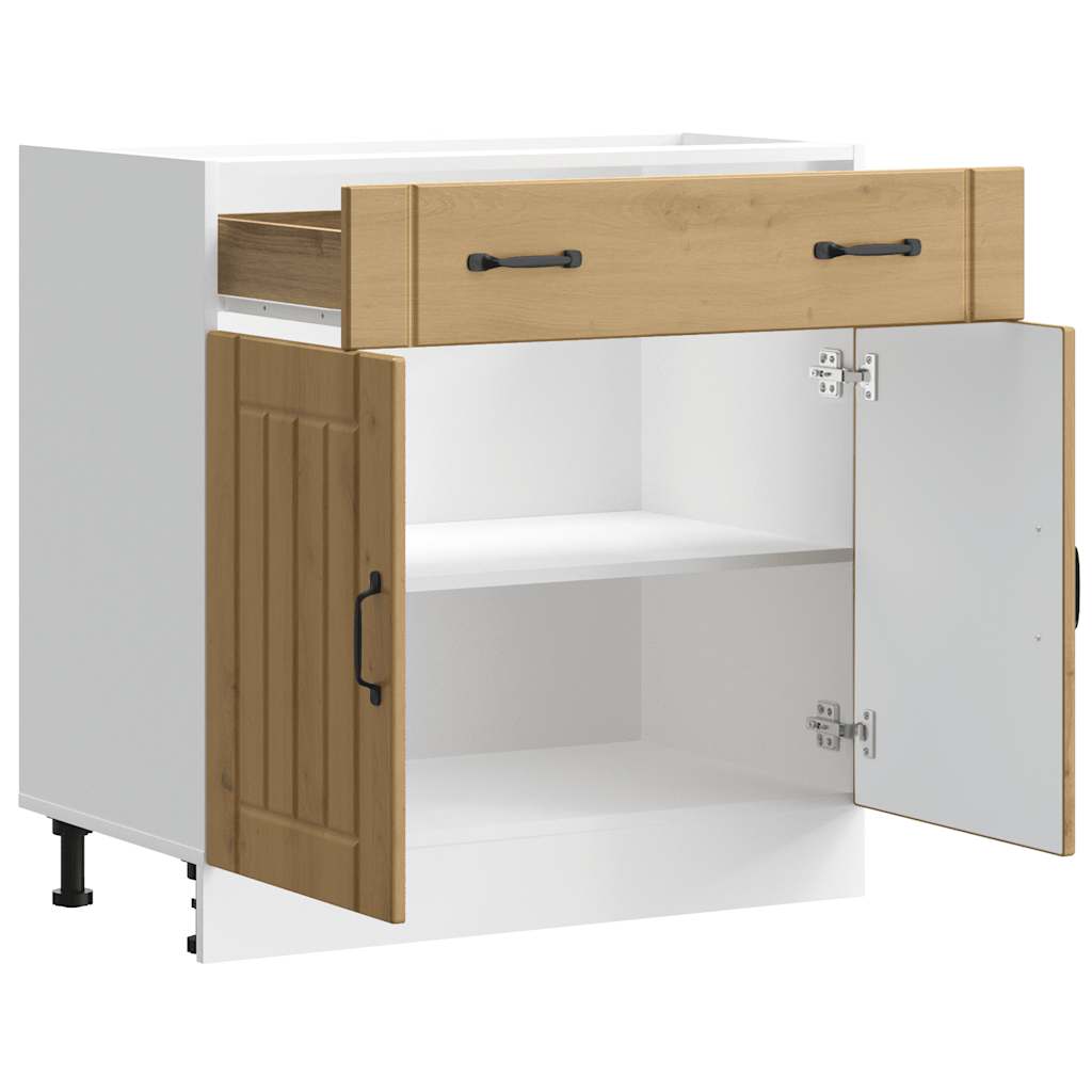 Kuchyňská Spodní Skříňka "Lucca" Artisan Oak Kompozitní Dřevo Dub Artisan