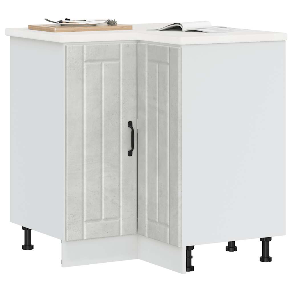 Kuchyňská Rohová Spodní Skříňka "Lucca" Betonově Šedá Kompozit Betonová Šedá