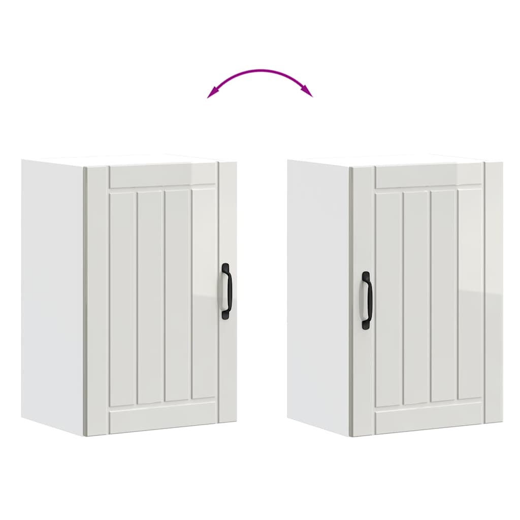 Kuchyňská Nástěnná Skříňka "Lucca" Bílý Lesk Kompozitní Dřevo Bílá S Vysokým Leskem