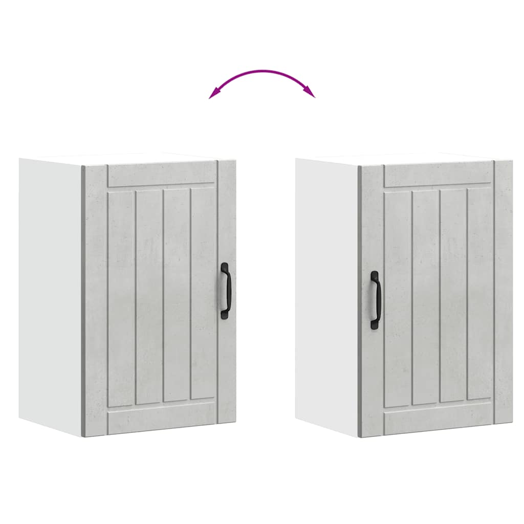 Kuchyňská Nástěnná Skříňka "Lucca" Betonově Šedá Kompozit Betonová Šedá