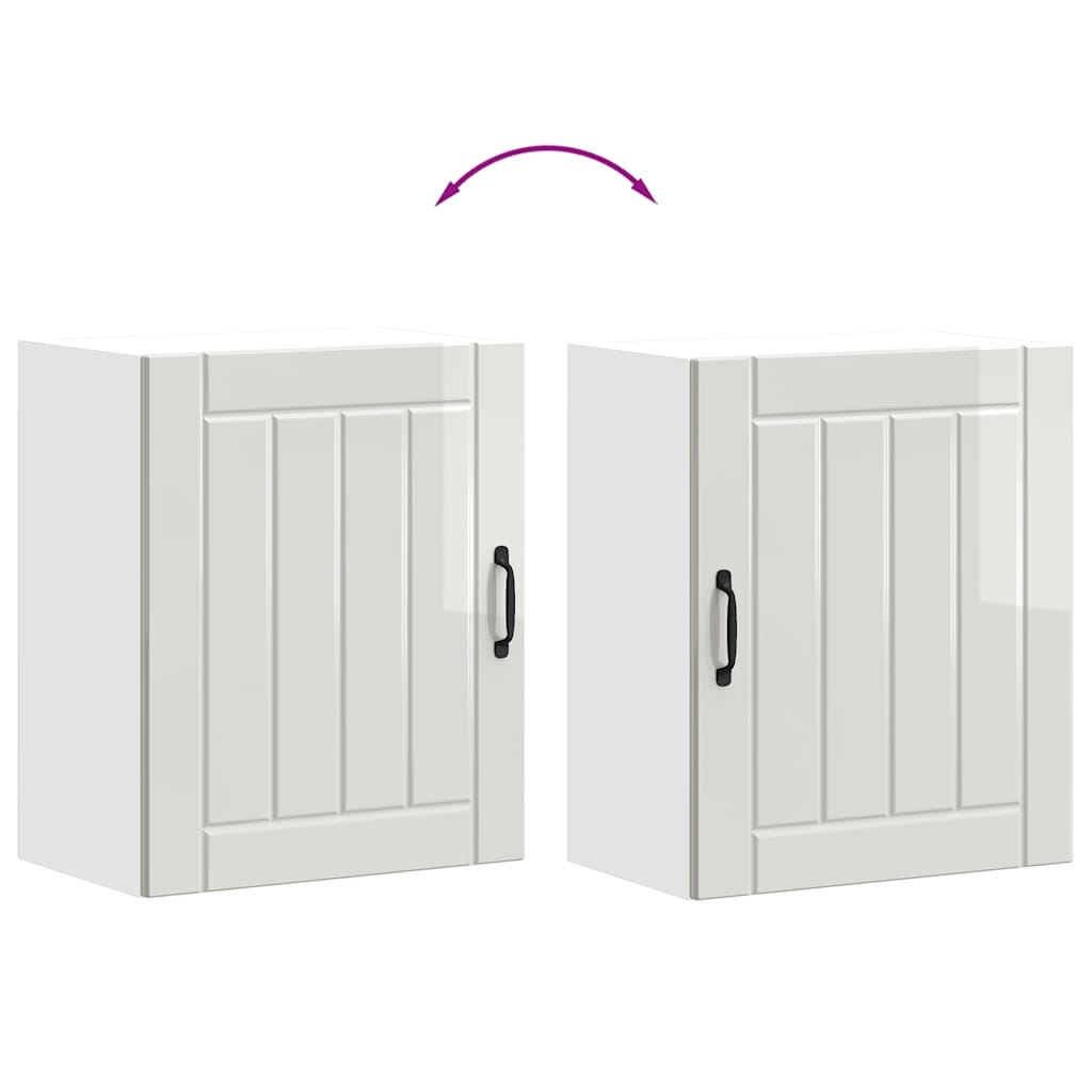 Kuchyňská Nástěnná Skříňka "Lucca" Bílý Lesk Kompozitní Dřevo Bílá S Vysokým Leskem