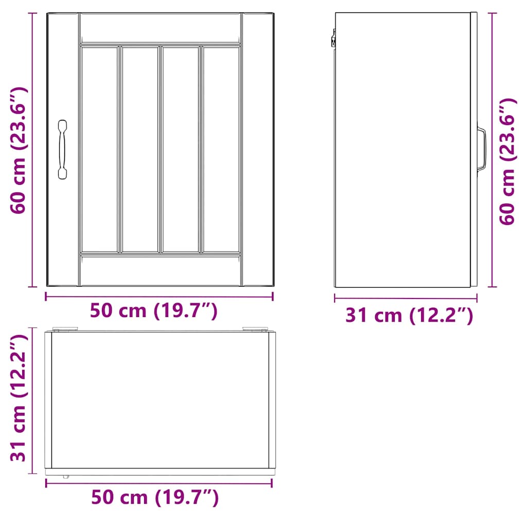 Kuchyňská Nástěnná Skříňka "Lucca" Kompozitní Dřevo Kouřový Dub
