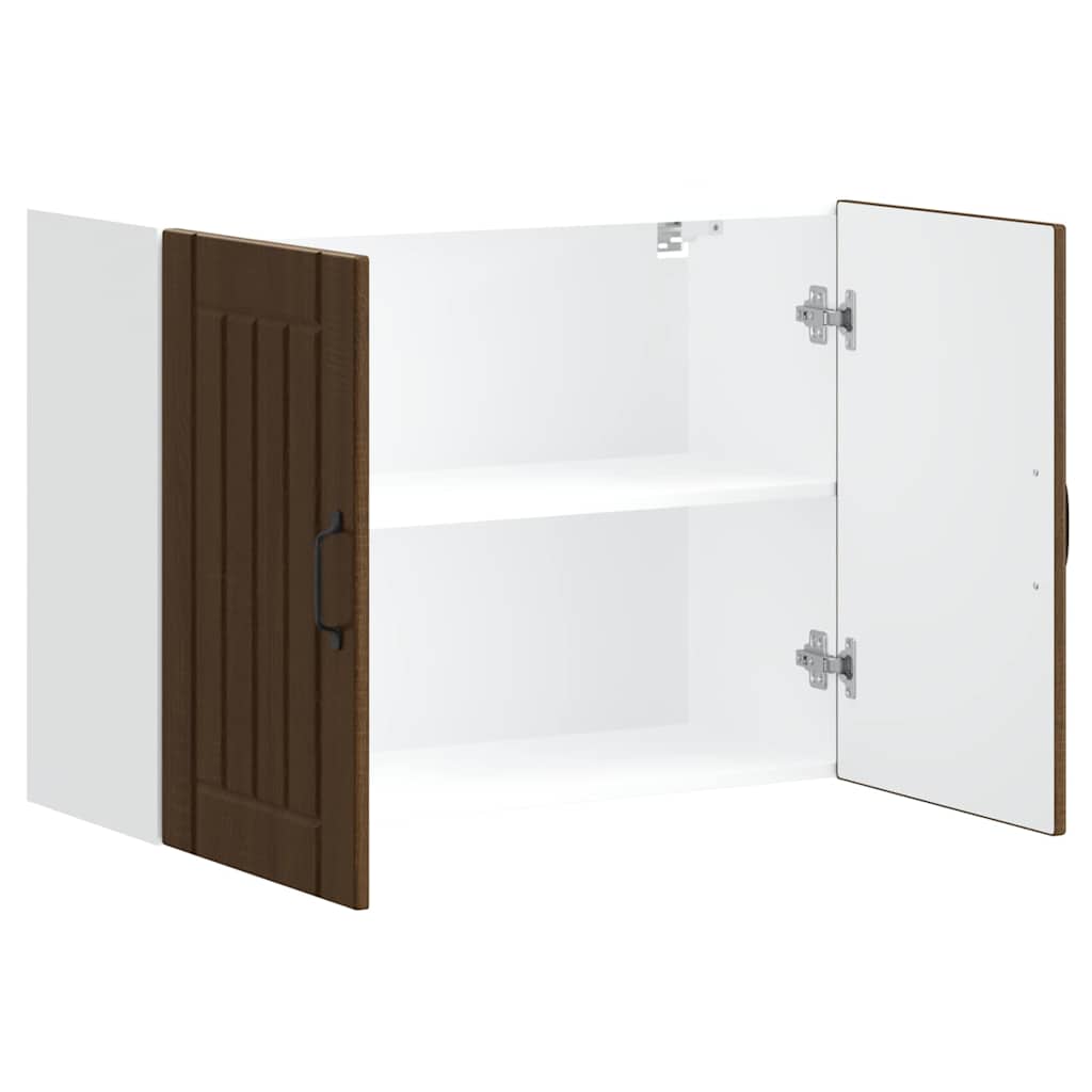 Kuchyňská Nástěnná Skříňka "Lucca" Kompozitní Dřevo Hnědý Dub