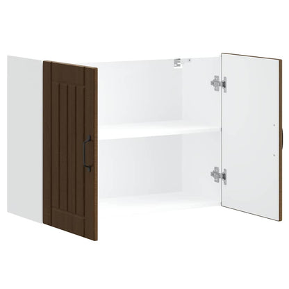 Kuchyňská Nástěnná Skříňka "Lucca" Kompozitní Dřevo Hnědý Dub