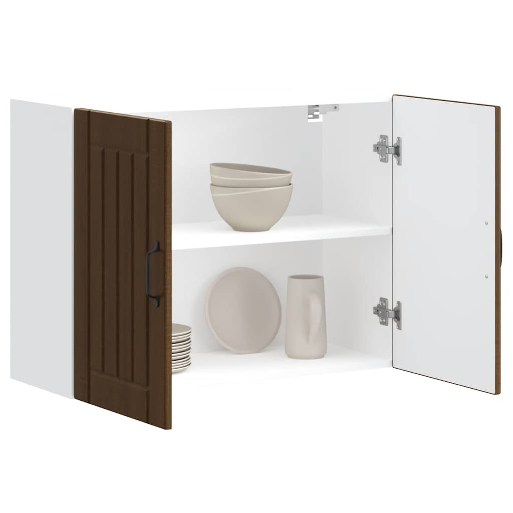 Kuchyňská Nástěnná Skříňka "Lucca" Kompozitní Dřevo Hnědý Dub