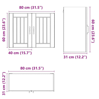 Kuchyňská Nástěnná Skříňka "Lucca" Kompozitní Dřevo Staré Dřevo