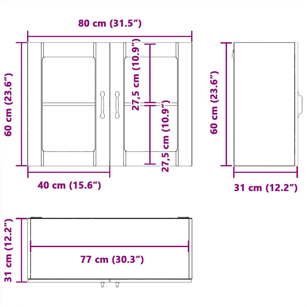 Kuchyňská Nástěnná Skříňka Se Skleněnými Dvířky Lucca Hnědý Dub