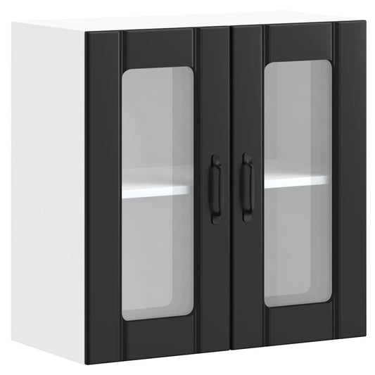 Kuchyňská Nástěnná Skříňka Se Skleněnými Dvířky "Lucca" Černý Černá
