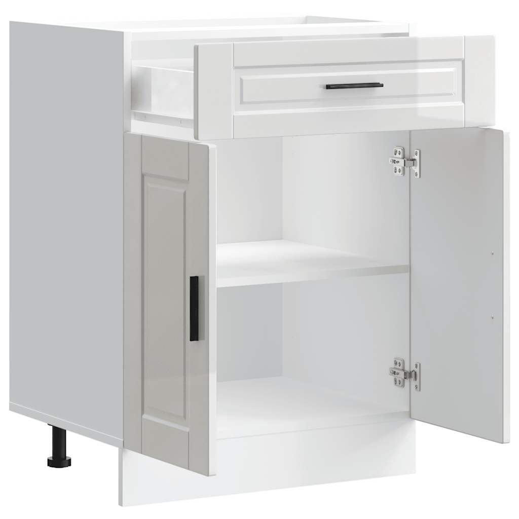 Kuchyňská Spodní Skříňka "Porto" Bílý Vysoký Lesk Kompozit Bílá S Vysokým Leskem