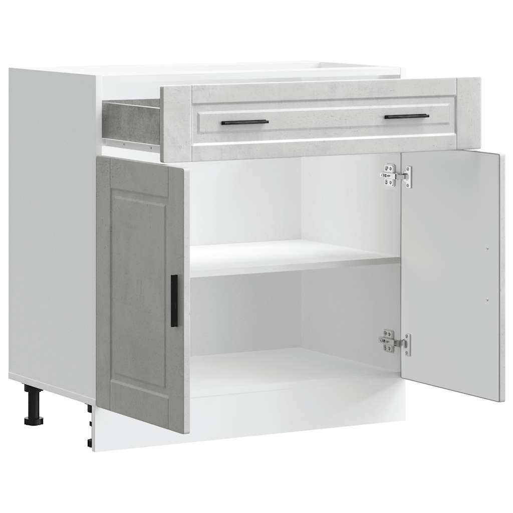 Kuchyňská Spodní Skříňka "Porto" Betonově Šedá Kompozitní Dřevo Betonová Šedá