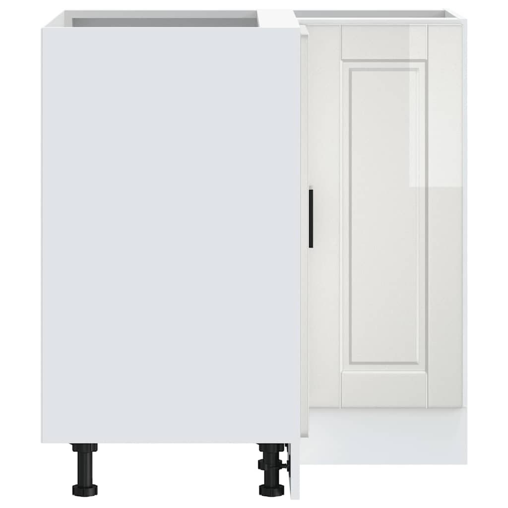 Kuchyňská Rohová Skříňka "Porto" Bílý Vysoký Lesk Kompozit Bílá S Vysokým Leskem