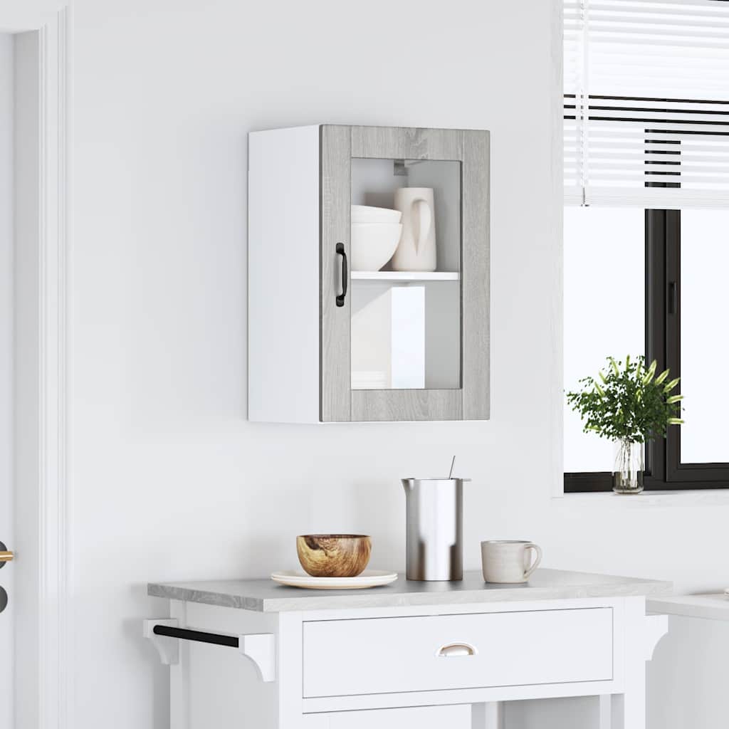 Kuchyňská Nástěnná Skříňka Se Skleněnými Dvířky "Porto" Šedá Sonoma