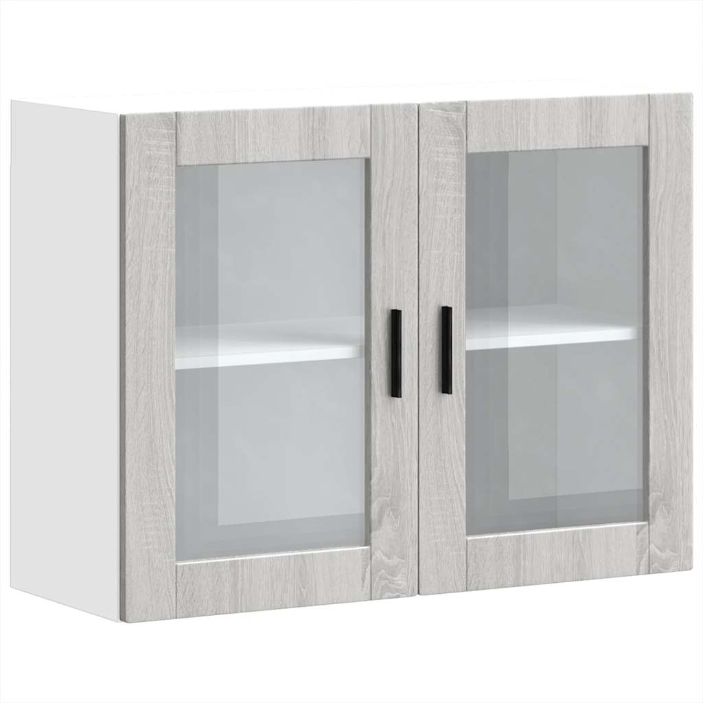 Kuchyňská Nástěnná Skříňka Se Skleněnými Dvířky "Porto" Šedá Sonoma
