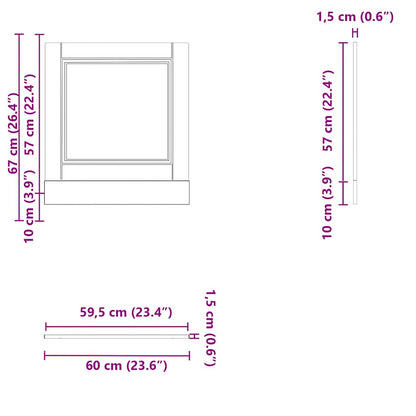 Panel Na Myčku "Porto" Betonově Šedá 60X1,5X67 Cm Kompozit Betonová Šedá