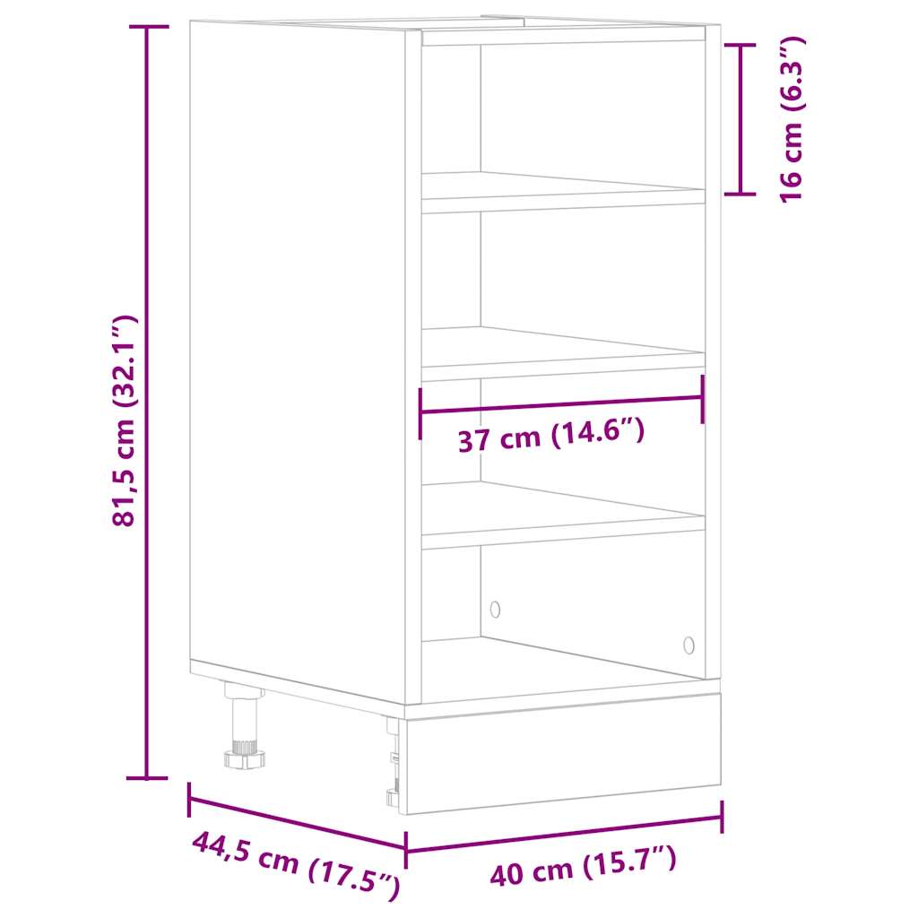 Spodní Skříňka Šedá Sonoma 40X44,5X81,5 Cm Kompozitní Dřevo Šedá Sonoma