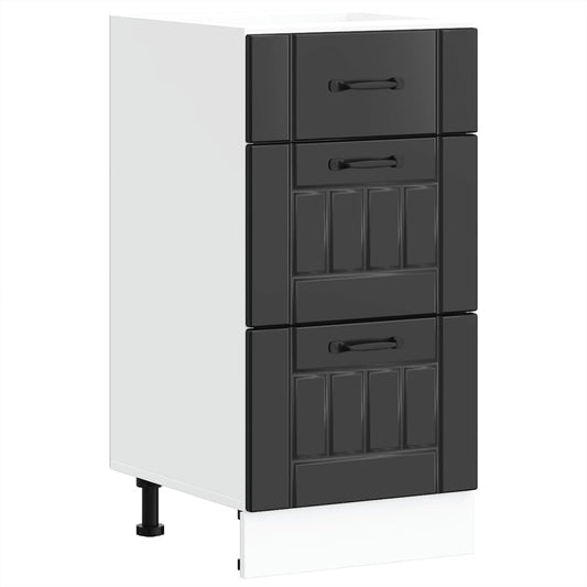 Kuchyňská Spodní Skříňka "Lucca" Černý Kompozitní Dřevo Černá