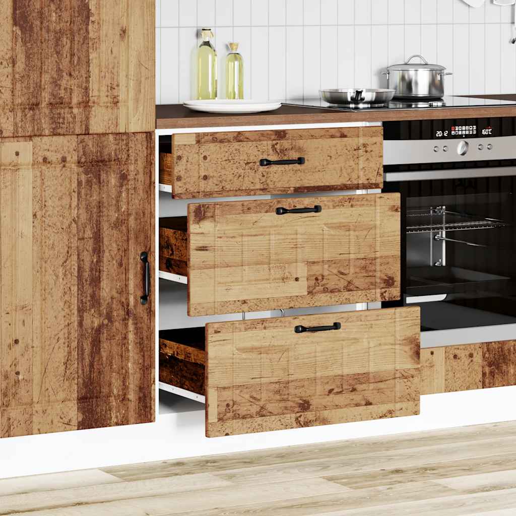 Kuchyňská Spodní Skříňka "Lucca" Kompozitní Dřevo Staré Dřevo