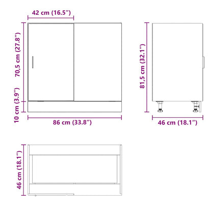 Skříňka Pod Umyvadlo Černá Kompozitní Dřevo Černá