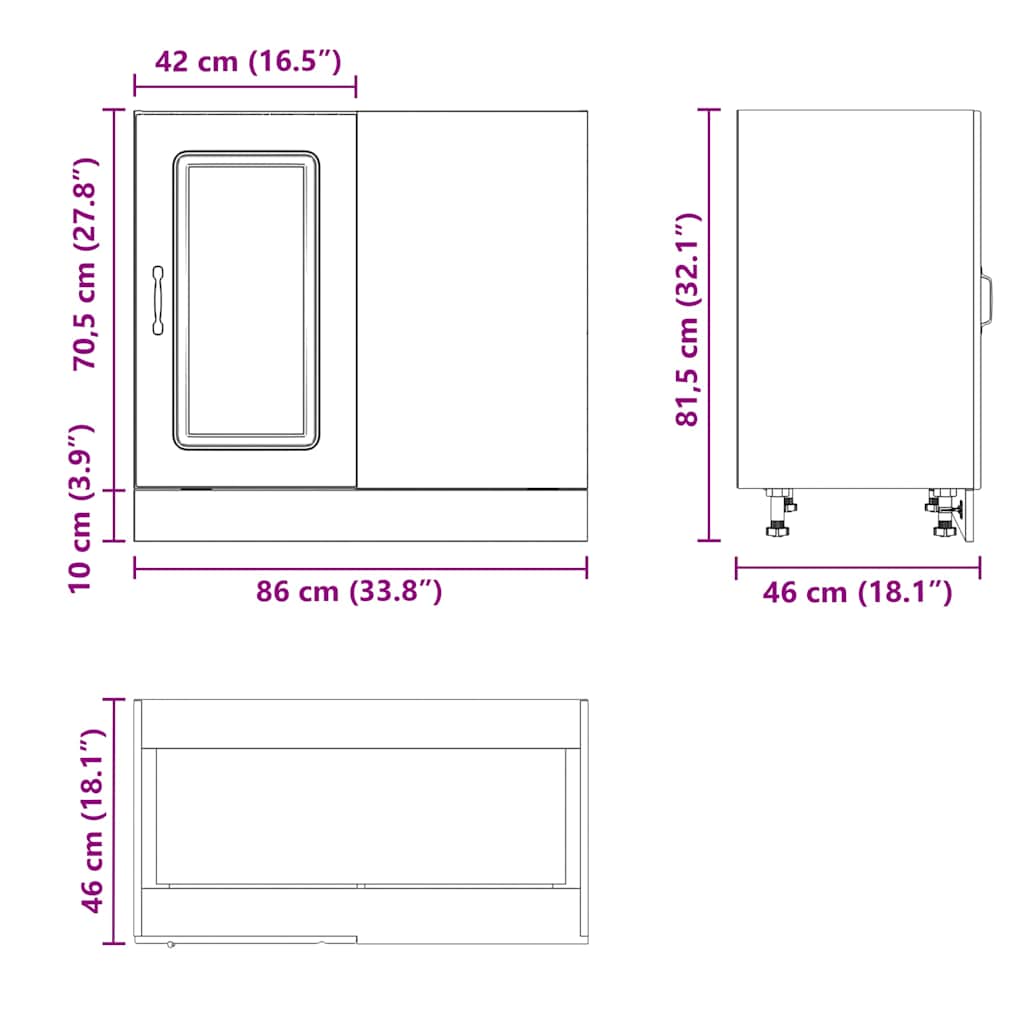 Kuchyňská Spodní Skříňka "Kalmar" Černý Kompozitní Černá