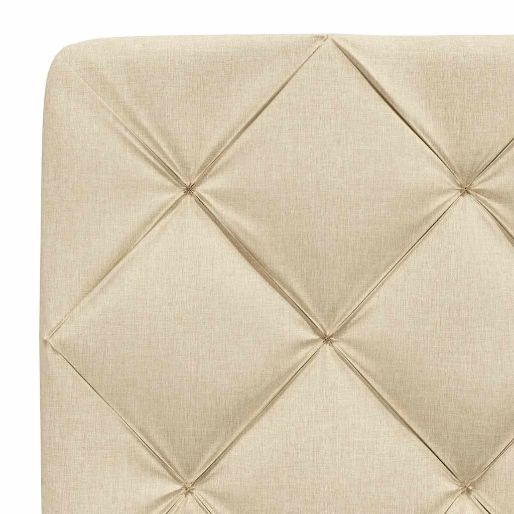 Rám Postele Bez Matrací Krémově 80X200 Cm Textil