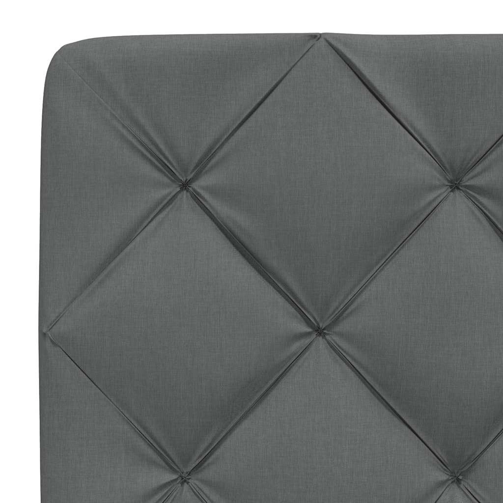 Rám Postele Bez Matrace Tmavě Šedá 90 X 190 Cm Textil