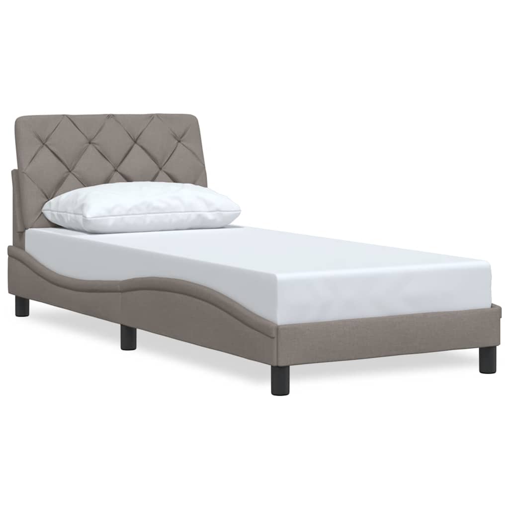 Rám Postele Bez Matrací Taupe 90X190 Cm Textil