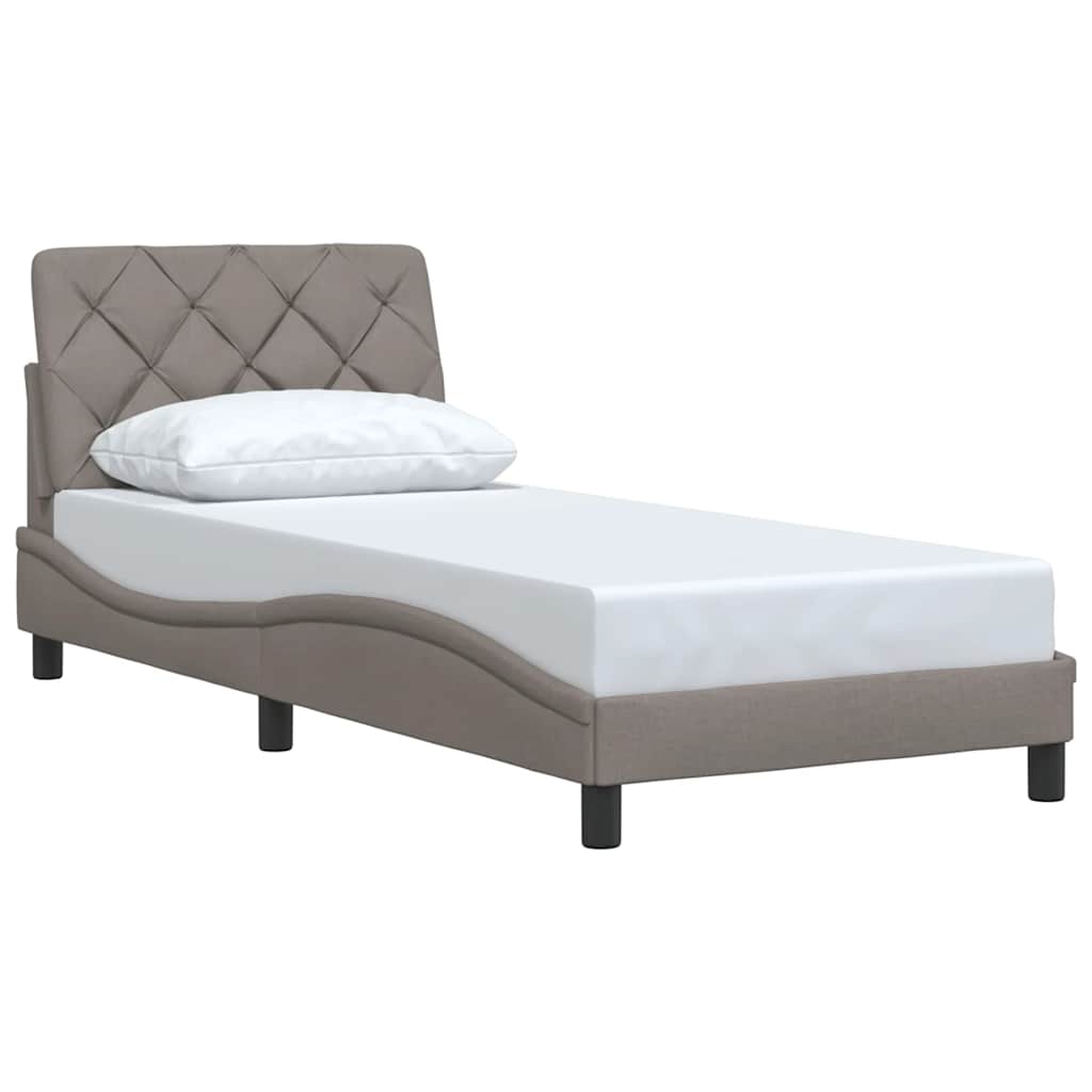 Rám Postele Bez Matrací Taupe 90X190 Cm Textil