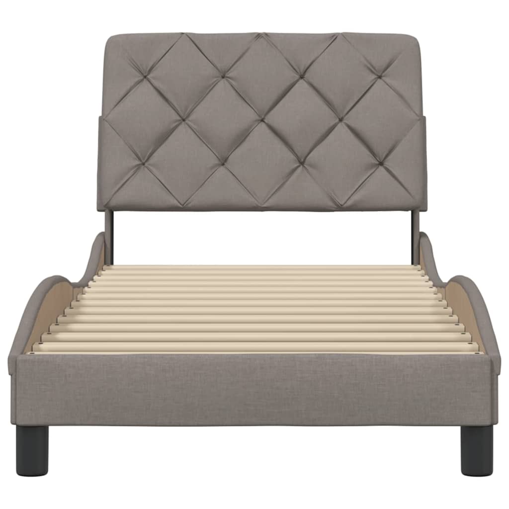 Rám Postele Bez Matrací Taupe 90X200 Cm Textil