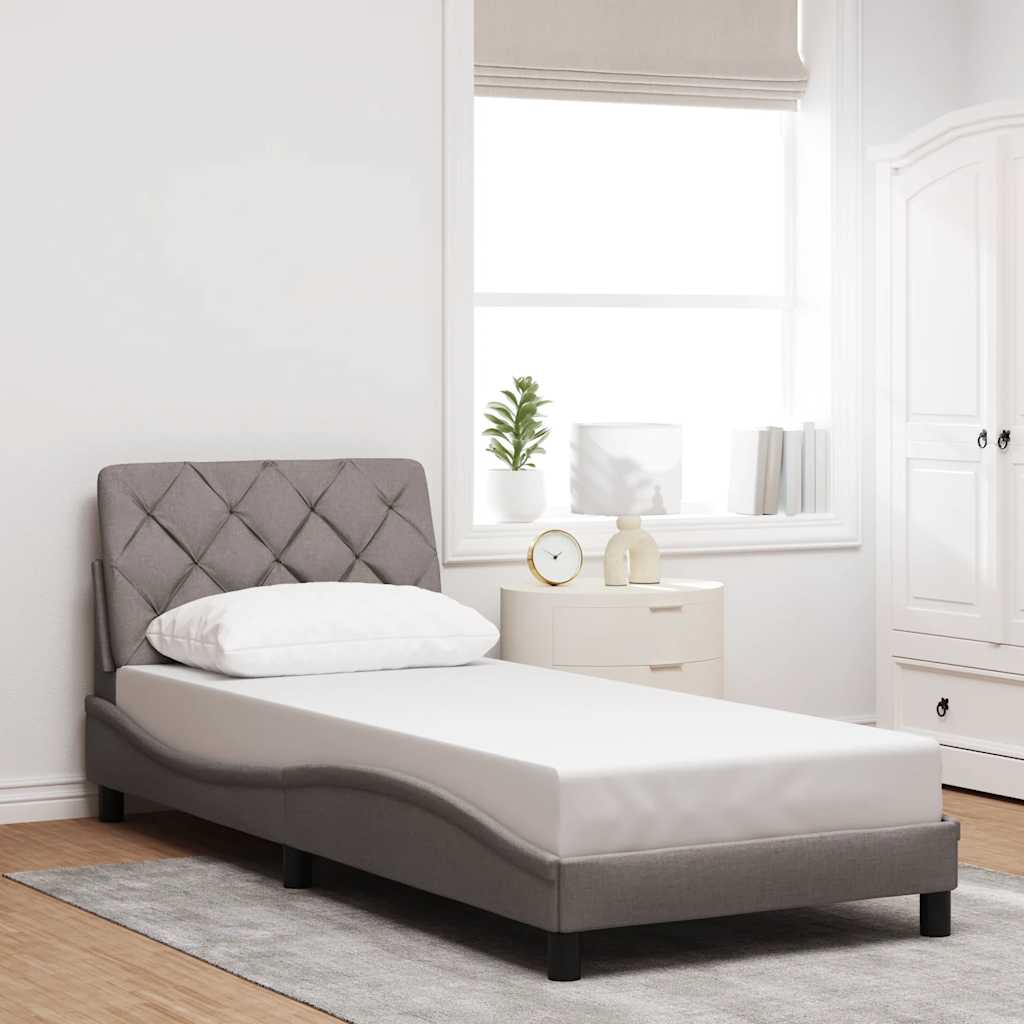 Rám Postele Bez Matrací Taupe 90X200 Cm Textil