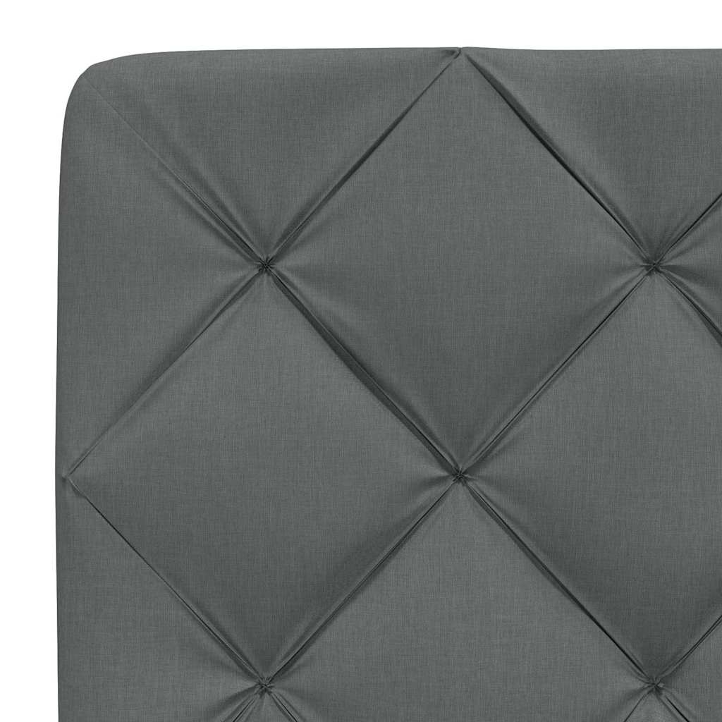 Rám Postele Bez Matrace Tmavě Šedá 100 X 200 Cm Textil