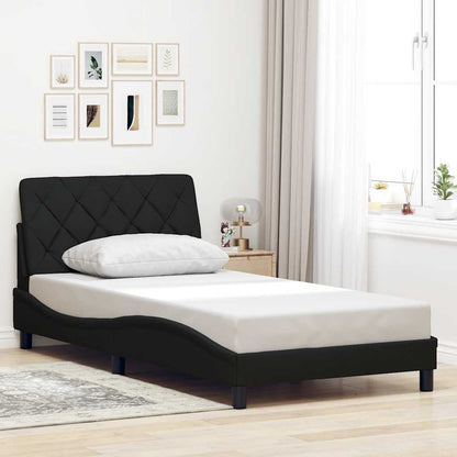Rám Postele Bez Matrace Černý 100 X 200 Cm Textil