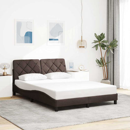 Rám Postele Bez Matrace Tmavě Hnědá 120 X 200 Cm Textil