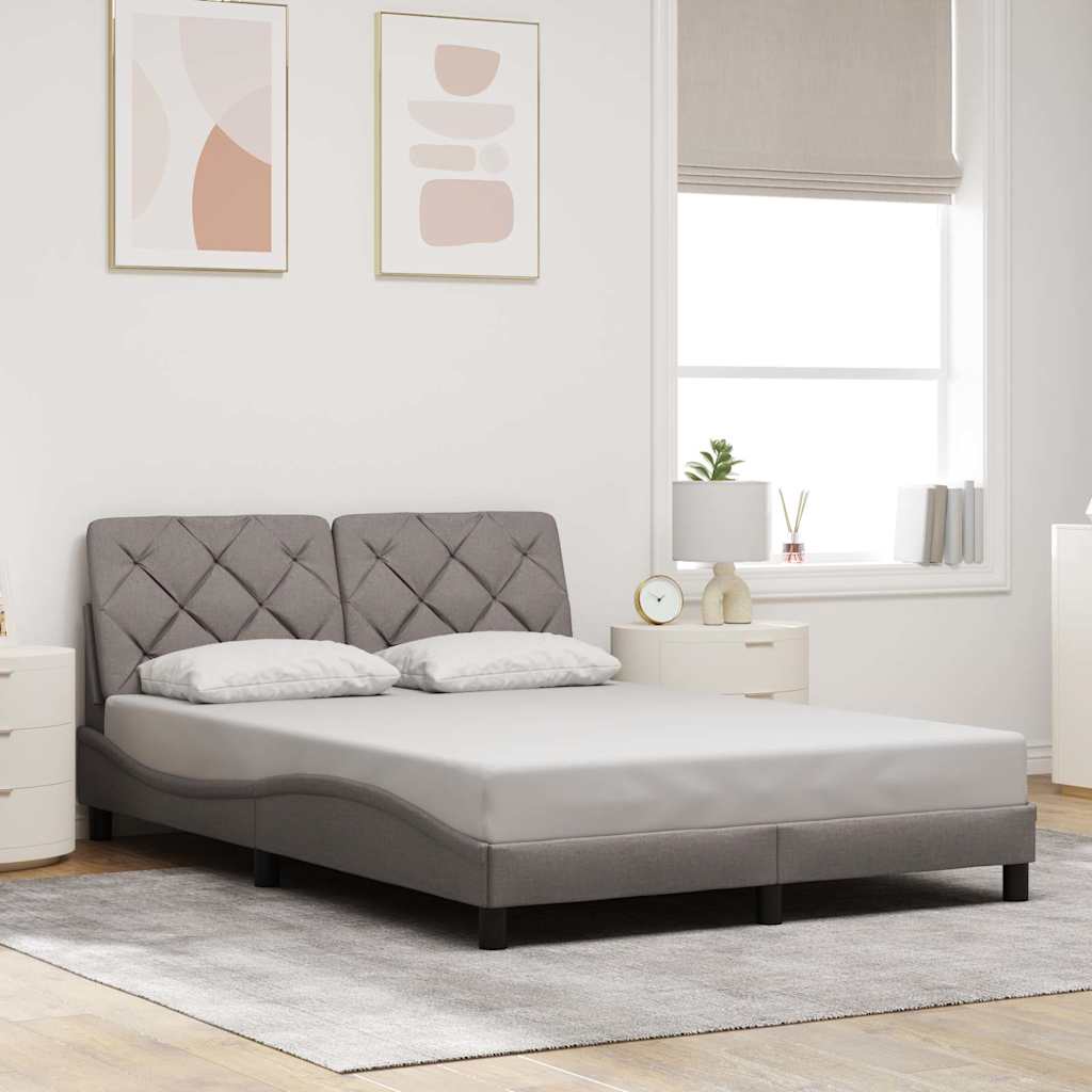 Rám Postele Bez Matrace Taupe 120 X 200 Cm Textil